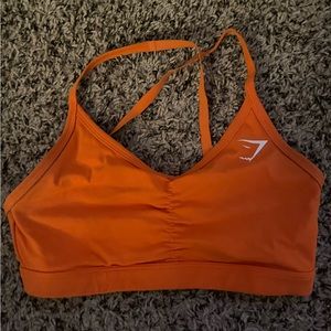Orange Gymshark Ruched Sports Bra